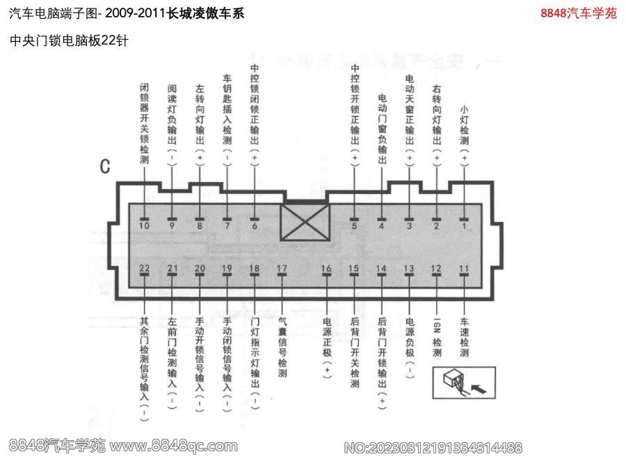 2009-2011长城凌傲车系-中央门锁电脑板22针